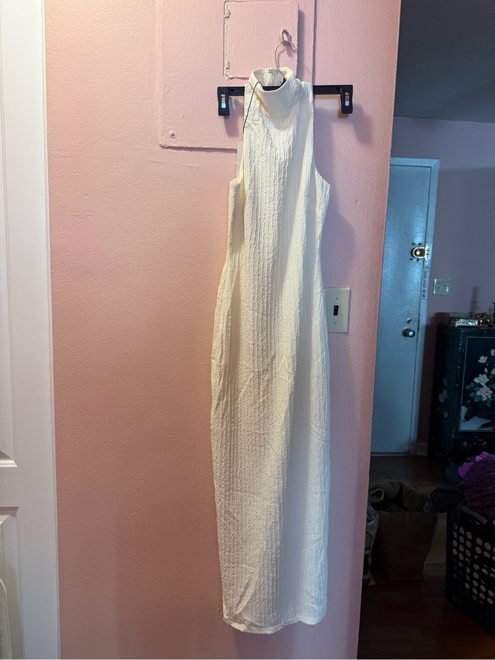 NWT Camila Coelho Ivory High-Neck Sleeveless Maxi Dress